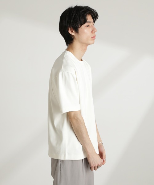 NANO universe(ナノユニバース)の「ダブルスムースクルーネックBIGTシャツ 半袖(Tシャツ/カットソー・メンズ・ブラック/ホワイト/カーキ/ダークグレー・XL/L/M/S)」の22枚目の写真