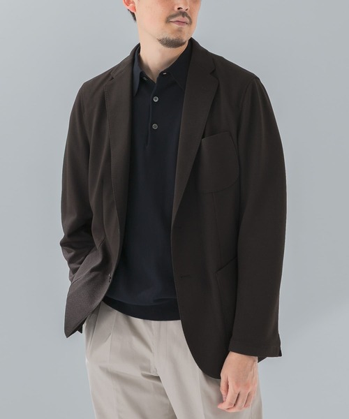 URBAN RESEARCH DOORS（アーバンリサーチドアーズ）の「『イージーケア/速乾』LIFE STYLE TAILOR　メランジニットイージージャケット（テーラードジャケット・メンズ・ブラウン/グレー/ネイビー・48/46/44/50）」の4枚目の写真
