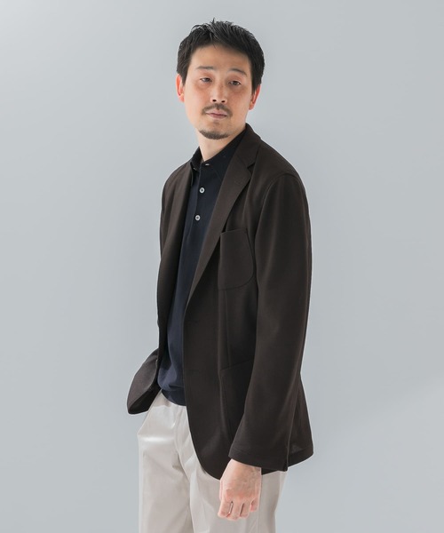 URBAN RESEARCH DOORS（アーバンリサーチドアーズ）の「『イージーケア/速乾』LIFE STYLE TAILOR　メランジニットイージージャケット（テーラードジャケット・メンズ・ブラウン/グレー/ネイビー・48/46/44/50）」の6枚目の写真
