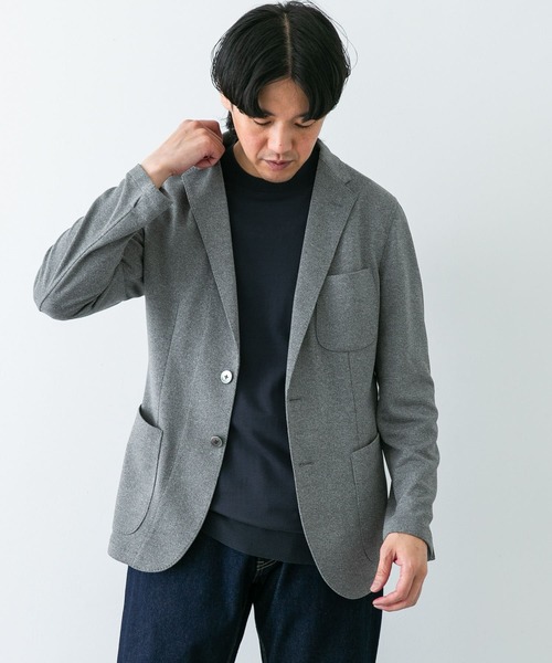 極美品　イタリア生地　G-STAGE　メランジ　ニット　テーラードジャケット g-stage ジャケット