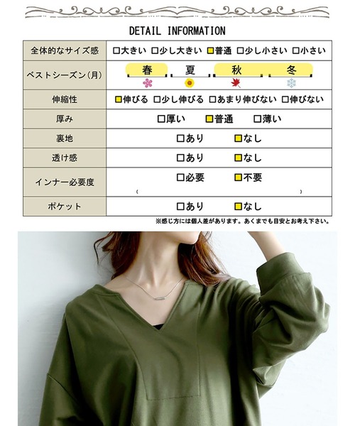 GOLDJAPAN(ゴールドジャパン)の「深キーネックチュニックワンピース【大きいサイズ対応】(ワンピース・レディース・ブラック/カーキ/ホワイト・LL/3L/4L/5L)」の21枚目の写真