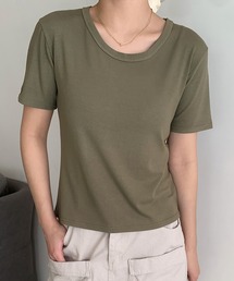 シンプルUネックTシャツ カットソー