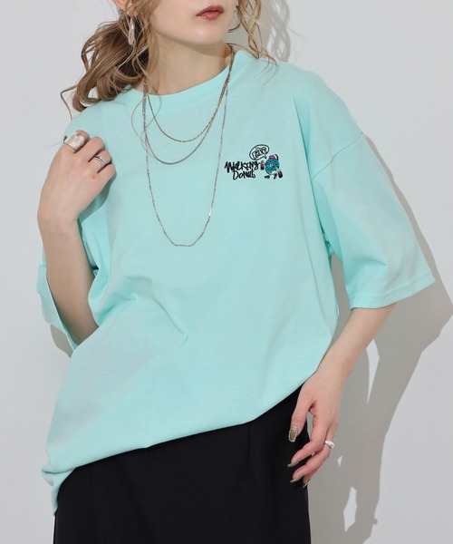 FUNALIVE(ファンアライブ)の「WALKING DONUT ワイド刺繍半袖Tシャツ(Tシャツ/カットソー・メンズ・ホワイト/ミント/ブラウン/ブラック・LL/M/L)」の4枚目の写真