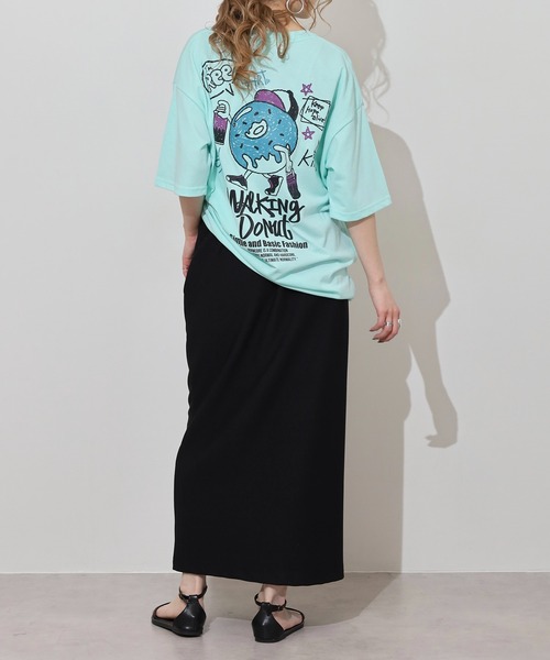 FUNALIVE(ファンアライブ)の「WALKING DONUT ワイド刺繍半袖Tシャツ(Tシャツ/カットソー・メンズ・ホワイト/ミント/ブラウン/ブラック・LL/M/L)」の22枚目の写真