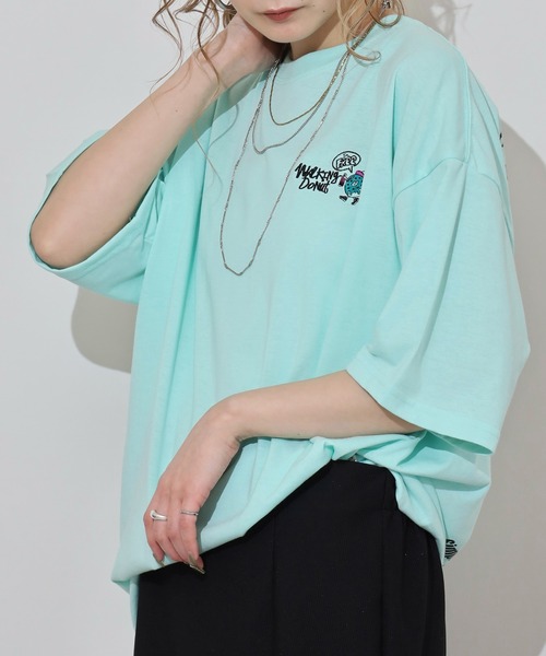 FUNALIVE(ファンアライブ)の「WALKING DONUT ワイド刺繍半袖Tシャツ(Tシャツ/カットソー・メンズ・ホワイト/ミント/ブラウン/ブラック・LL/M/L)」の17枚目の写真