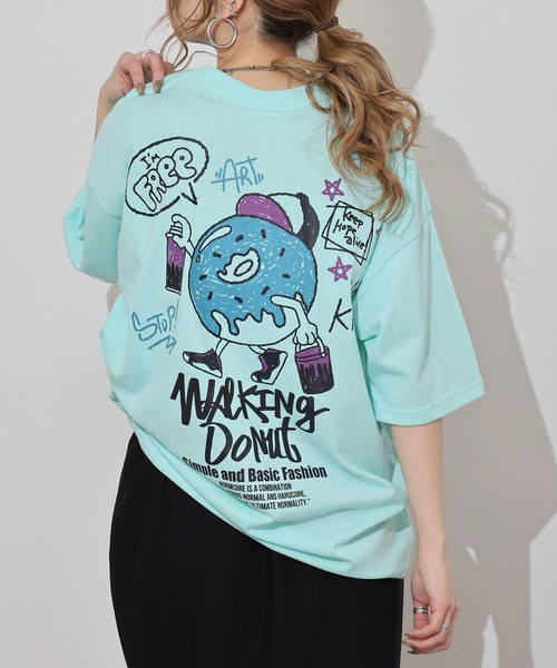 FUNALIVE(ファンアライブ)の「WALKING DONUT ワイド刺繍半袖Tシャツ(Tシャツ/カットソー・メンズ・ホワイト/ミント/ブラウン/ブラック・LL/M/L)」の20枚目の写真