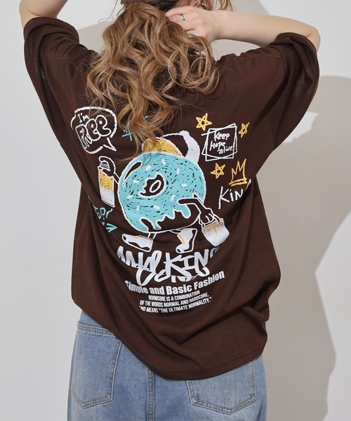 FUNALIVE(ファンアライブ)の「WALKING DONUT ワイド刺繍半袖Tシャツ(Tシャツ/カットソー・メンズ・ホワイト/ミント/ブラウン/ブラック・LL/M/L)」の14枚目の写真