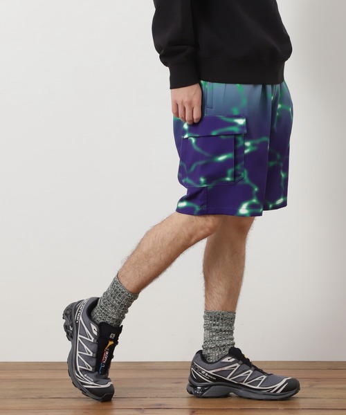 MANASTASH（マナスタッシュ）の「MANASTASH/マナスタッシュ/LITHIUM TIE DYE SHORT（その他パンツ・メンズ・ブラック/パープル/グリーン・S/M/L/XL）」の4枚目の写真