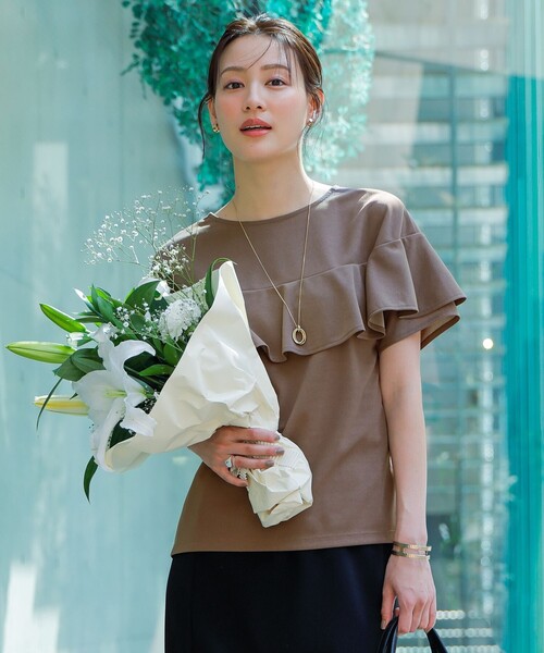 セール】2WAYジョーゼットジャージーフリル カットソー（Tシャツ