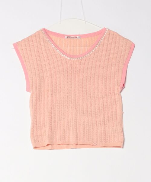 NinaetLina(ニナエリナ)の「ニットTシャツフレンチスリーブ(Tシャツ/カットソー・レディース・ブラック×ホワイト/ブラック/ホワイト/ピンク/ベージュ・FREE)」の18枚目の写真