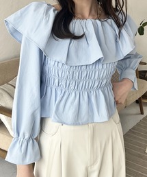 オフショル フリルブラウス オフショルダー」に該当する