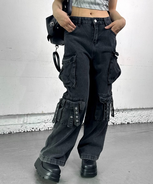 マルチポケット カーゴパンツ y2k y2k グランジ 鬼フレア