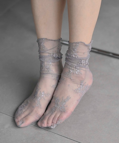 セール】刺繍レースソックス（ソックス/靴下）｜Curaful