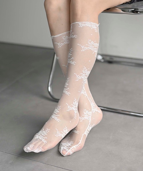 【関税込み】Fleur du Mal パープル レース ソング メゾン ド フルール Maison de FLEUR ローズ刺繍ポーチ （ブルー
