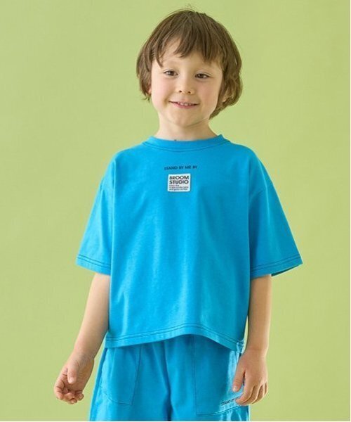 b・ROOM（ビールーム）の「【セットアップ可能】【カイテキ天竺】配色ステッチTシャツ（Tシャツ/カットソー・キッズ・オリーブ/ブラック/ダークブルー/ホワイト系その他/モスグリーン/ダークブラウン/パープル系その他・120cm/150cm/110cm/130cm/100cm/140cm）」の6枚目の写真