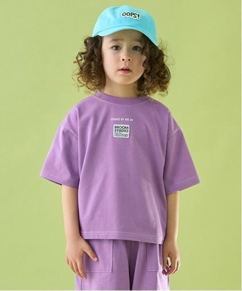 b・ROOM（ビールーム）の「【セットアップ可能】【カイテキ天竺】配色ステッチTシャツ（Tシャツ/カットソー・キッズ・オリーブ/ブラック/ダークブルー/ホワイト系その他/モスグリーン/ダークブラウン/パープル系その他・120cm/150cm/110cm/130cm/100cm/140cm）」の7枚目の写真