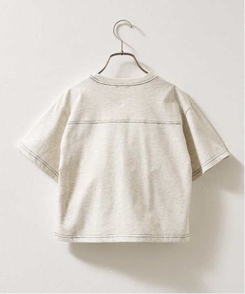b・ROOM（ビールーム）の「【セットアップ可能】【カイテキ天竺】配色ステッチTシャツ（Tシャツ/カットソー・キッズ・オリーブ/ブラック/ダークブルー/ホワイト系その他/モスグリーン/ダークブラウン/パープル系その他・120cm/150cm/110cm/130cm/100cm/140cm）」の10枚目の写真