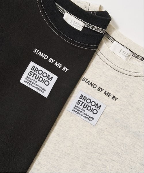 b・ROOM（ビールーム）の「【セットアップ可能】【カイテキ天竺】配色ステッチTシャツ（Tシャツ/カットソー・キッズ・オリーブ/ブラック/ダークブルー/ホワイト系その他/モスグリーン/ダークブラウン/パープル系その他・120cm/150cm/110cm/130cm/100cm/140cm）」の11枚目の写真