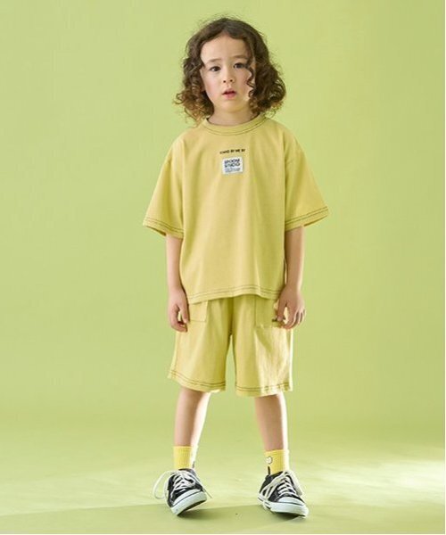 b・ROOM（ビールーム）の「【セットアップ可能】【カイテキ天竺】配色ステッチTシャツ（Tシャツ/カットソー・キッズ・オリーブ/ブラック/ダークブルー/ホワイト系その他/モスグリーン/ダークブラウン/パープル系その他・120cm/150cm/110cm/130cm/100cm/140cm）」の17枚目の写真