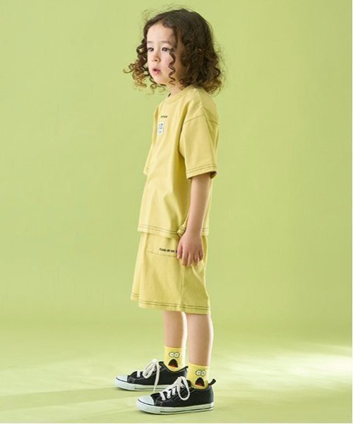 b・ROOM（ビールーム）の「【セットアップ可能】【カイテキ天竺】配色ステッチTシャツ（Tシャツ/カットソー・キッズ・オリーブ/ブラック/ダークブルー/ホワイト系その他/モスグリーン/ダークブラウン/パープル系その他・120cm/150cm/110cm/130cm/100cm/140cm）」の18枚目の写真