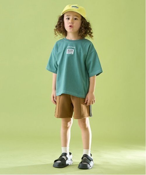 b・ROOM（ビールーム）の「【セットアップ可能】【カイテキ天竺】配色ステッチTシャツ（Tシャツ/カットソー・キッズ・オリーブ/ブラック/ダークブルー/ホワイト系その他/モスグリーン/ダークブラウン/パープル系その他・120cm/150cm/110cm/130cm/100cm/140cm）」の19枚目の写真