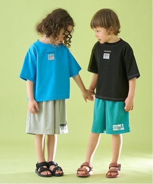 b・ROOM(ビールーム)の「【セットアップ可能】【カイテキ天竺】配色ステッチTシャツ【子供服】【キッズ】【男の子】【女の子】(Tシャツ/カットソー・キッズ・オリーブ/ブラック/ダークブルー/ホワイト系その他/モスグリーン/ダークブラウン/パープル系その他・120cm/150cm/110cm/130cm/100cm/140cm)」の22枚目の写真
