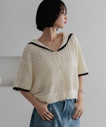 LOWRYS FARM | セーラーレーシーカーディガン　 324457(ニット/セーター)