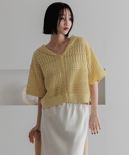 セール】セーラーレーシーカーディガン 324457（ニット/セーター