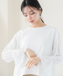 Petitjo | 小さいサイズ　透け袖ポンチプルオーバー　低身長さん・小柄女性(Tシャツ/カットソー)