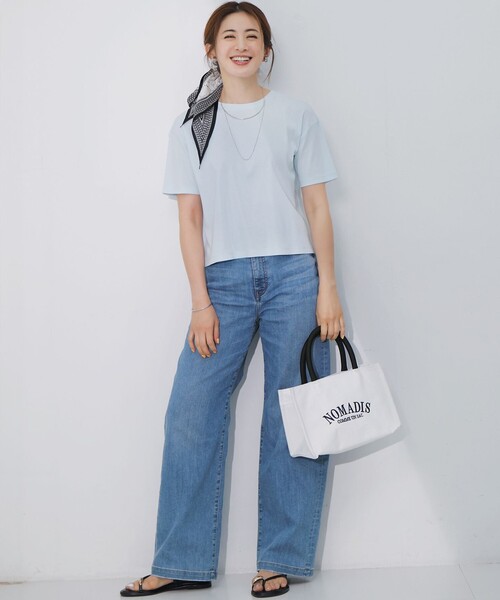 23区(ニジュウサンク)の「【速乾性/汗じみ防止】半袖 クロップド IT Tシャツ(Tシャツ/カットソー・レディース・ベージュ系/スカイブルー系/ダークブラウン系/ホワイト系/ライトオレンジ系・38)」の19枚目の写真