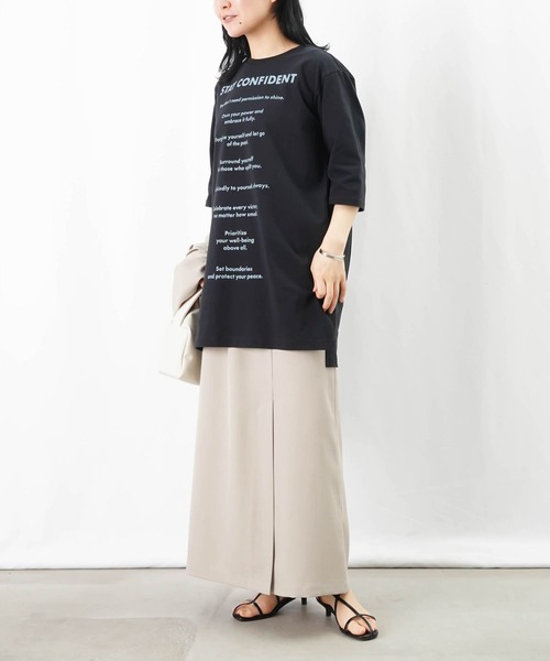 LC/LLL ロゴプリントチュニックTEE（Tシャツ/カットソー）｜LUCA