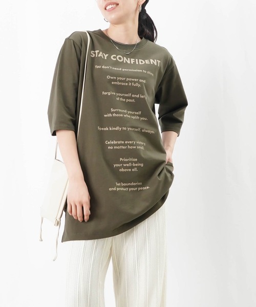 セール】LC/LLL ロゴプリントチュニックTEE（Tシャツ/カットソー