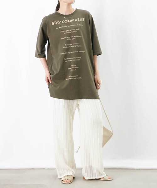 セール】LC/LLL ロゴプリントチュニックTEE（Tシャツ/カットソー