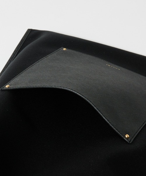 CULLNI（クルニ）の「【CULLNI】別注Leather Pocket Canvas Eco Tote（トートバッグ・メンズ・グレー/ブラック/ベージュ・フリー）」の5枚目の写真