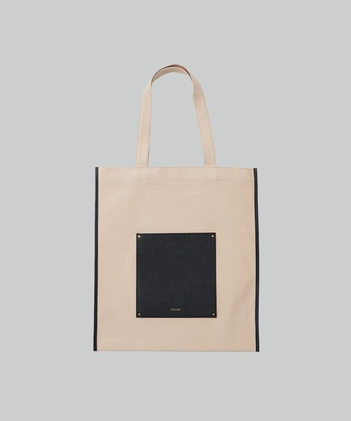 CULLNI】別注Leather Pocket Canvas Eco Tote（トートバッグ