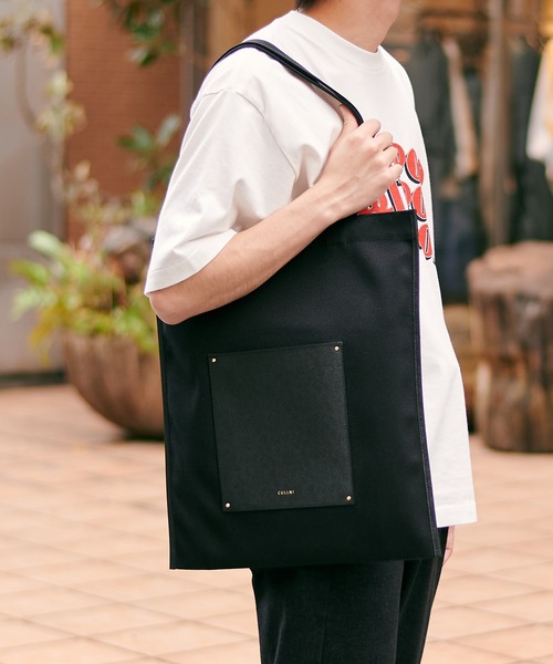 CULLNI】別注Leather Pocket Canvas Eco Tote（トートバッグ