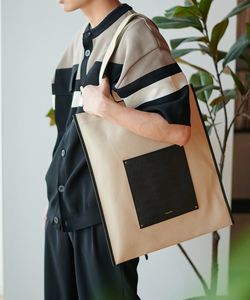 CULLNI】別注Leather Pocket Canvas Eco Tote（トートバッグ