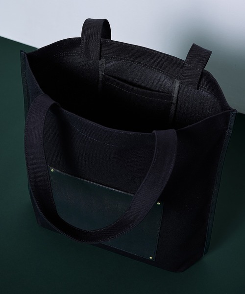 CULLNI(クルニ)の「【CULLNI】別注Leather Pocket Canvas Eco Tote(トートバッグ・メンズ・グレー/ブラック/ベージュ・フリー)」の17枚目の写真