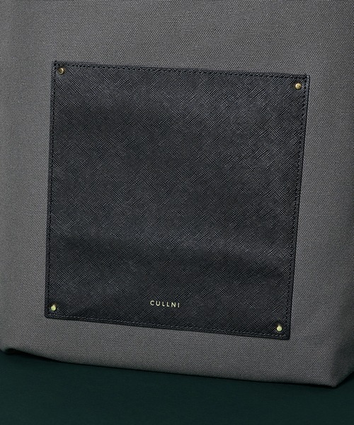 CULLNI(クルニ)の「【CULLNI】別注Leather Pocket Canvas Eco Tote(トートバッグ・メンズ・グレー/ブラック/ベージュ・フリー)」の19枚目の写真