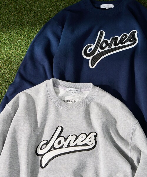 JONES(ジョーンズ)の「【JONESコラボ】フロントロゴスウェットプルオーバー(スウェット・メンズ・ネイビー/グレー・L/M)」の14枚目の写真