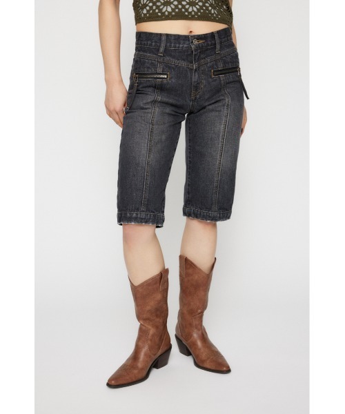 LAGUA GEM(ラグアジェム)の「ZIP POINT CROPPED デニム(デニムパンツ・レディース・ブルー/ブラック・X-SMALL/SMALL/MEDIUM)」の4枚目の写真