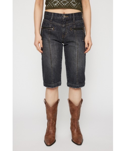 LAGUA GEM(ラグアジェム)の「ZIP POINT CROPPED デニム(デニムパンツ・レディース・ブルー/ブラック・X-SMALL/SMALL/MEDIUM)」の6枚目の写真