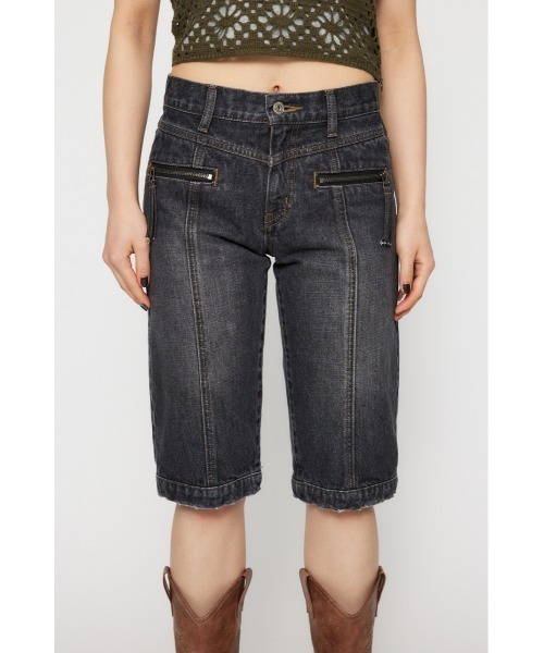 LAGUA GEM(ラグアジェム)の「ZIP POINT CROPPED デニム(デニムパンツ・レディース・ブルー/ブラック・X-SMALL/SMALL/MEDIUM)」の3枚目の写真