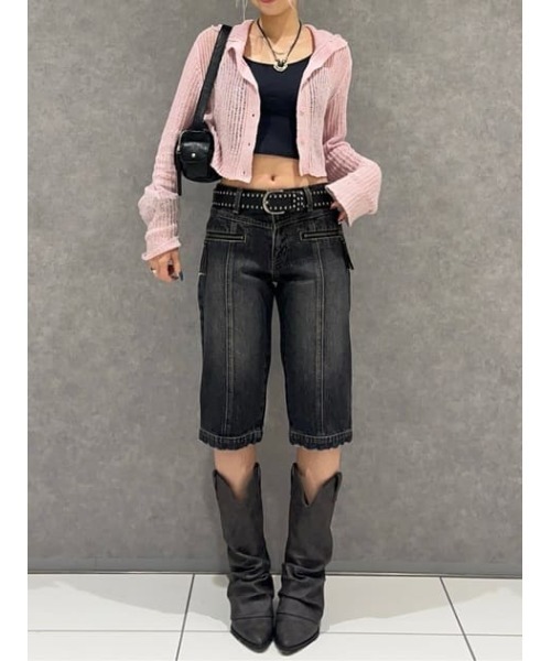 LAGUA GEM(ラグアジェム)の「ZIP POINT CROPPED デニム(デニムパンツ・レディース・ブルー/ブラック・X-SMALL/SMALL/MEDIUM)」の19枚目の写真