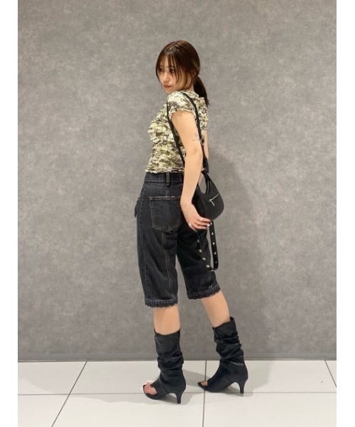 LAGUA GEM | ZIP POINT CROPPED デニム (ショートパンツ ) |SHEL