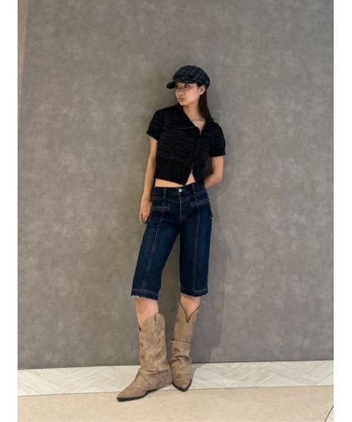 ZIP POINT CROPPED デニム（デニムパンツ）｜LAGUA GEM