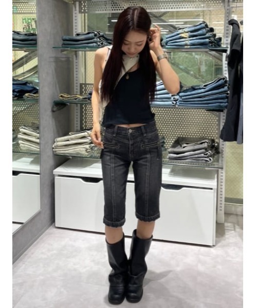 ZIP POINT CROPPED デニム（デニムパンツ）｜LAGUA GEM
