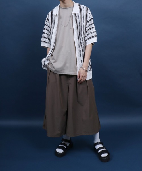 ANPAS(アンパス)の「Retro Design 3D Jacquard Short Sleeve Knit Shirt/レトロデザイン ジャガード 透かし編み ボタンニットシャツ メンズ レディース 半袖(シャツ/ブラウス・メンズ・ホワイト/ブラック・M/L)」の13枚目の写真