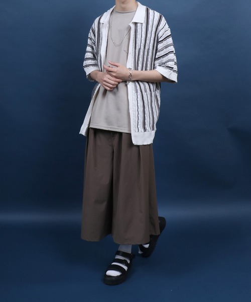 ANPAS(アンパス)の「Retro Design 3D Jacquard Short Sleeve Knit Shirt/レトロデザイン ジャガード 透かし編み ボタンニットシャツ メンズ レディース 半袖(シャツ/ブラウス・メンズ・ホワイト/ブラック・M/L)」の14枚目の写真