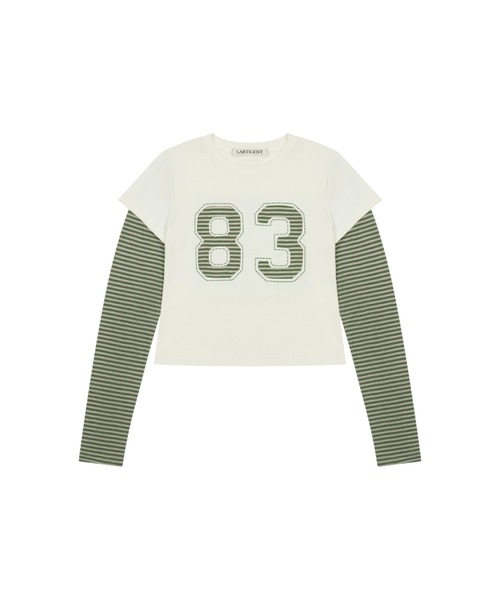 LARTIGENT(ラーティゼン)の「L13 STRIPE T-SHIRT(Tシャツ/カットソー・レディース・ネイビー/ワインレッド/アイボリー・FREE)」の16枚目の写真